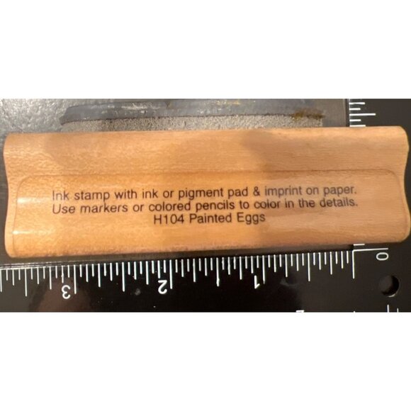 H104 Painted Eggs Wood MOunted Rubber Stamp By Fun Stamps 1996 Easter - Picture 4 of 5